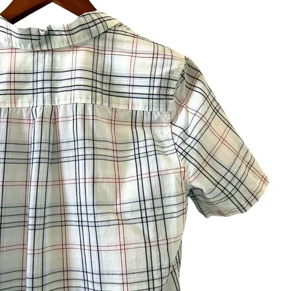Equipment Keira Tie Front Shirt In Mint Julep Multi Plaid Size S - Picture 8 of 11